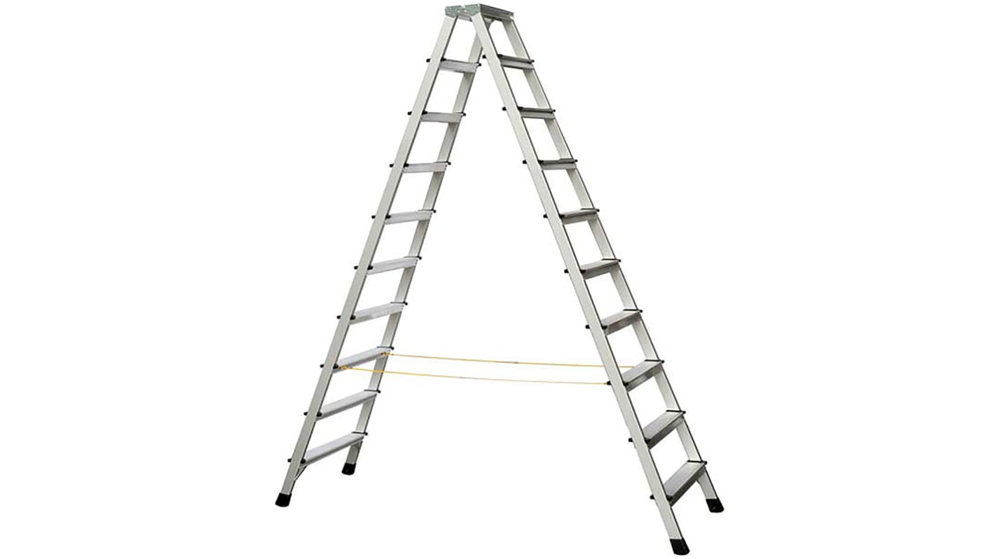 Zarges Aluminium 2 x 10 steps Step Ladder, 2.2m open length