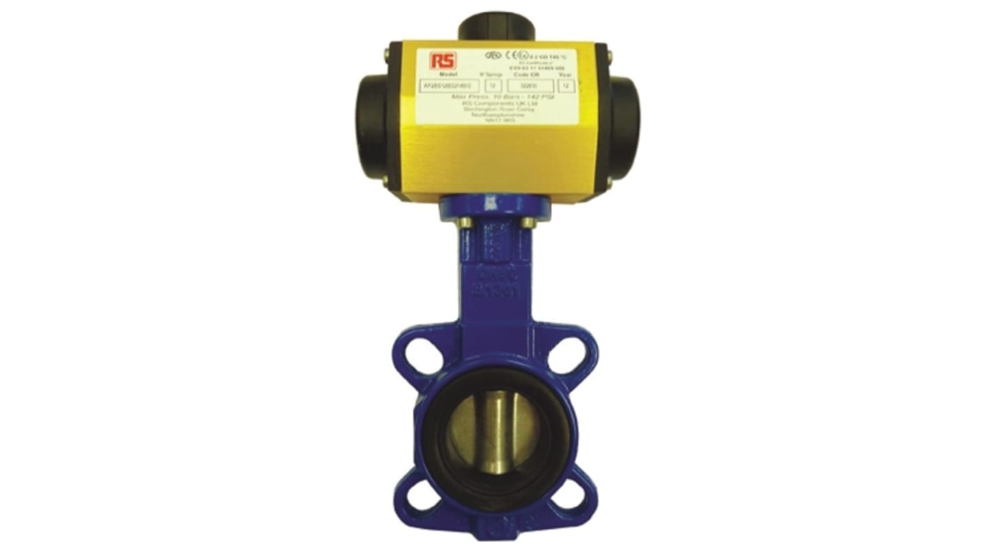 RS PRO Butterfly type Pneumatic Actuated Valve 2-1/2in