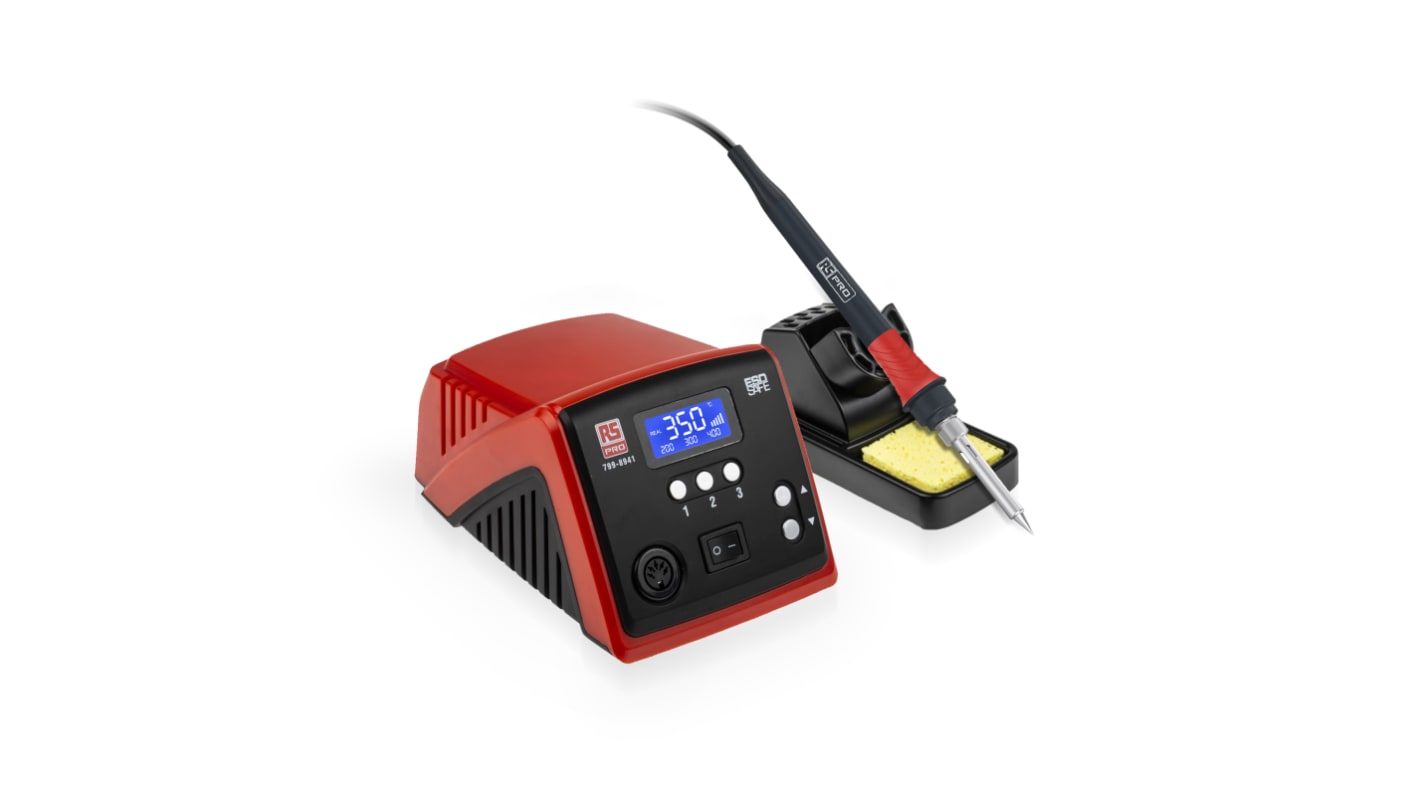 RS PRO Lötstation LCD 90W / 220V, Typ F - Schutzkontakt-Stecker, Typ G - UK 3-polig