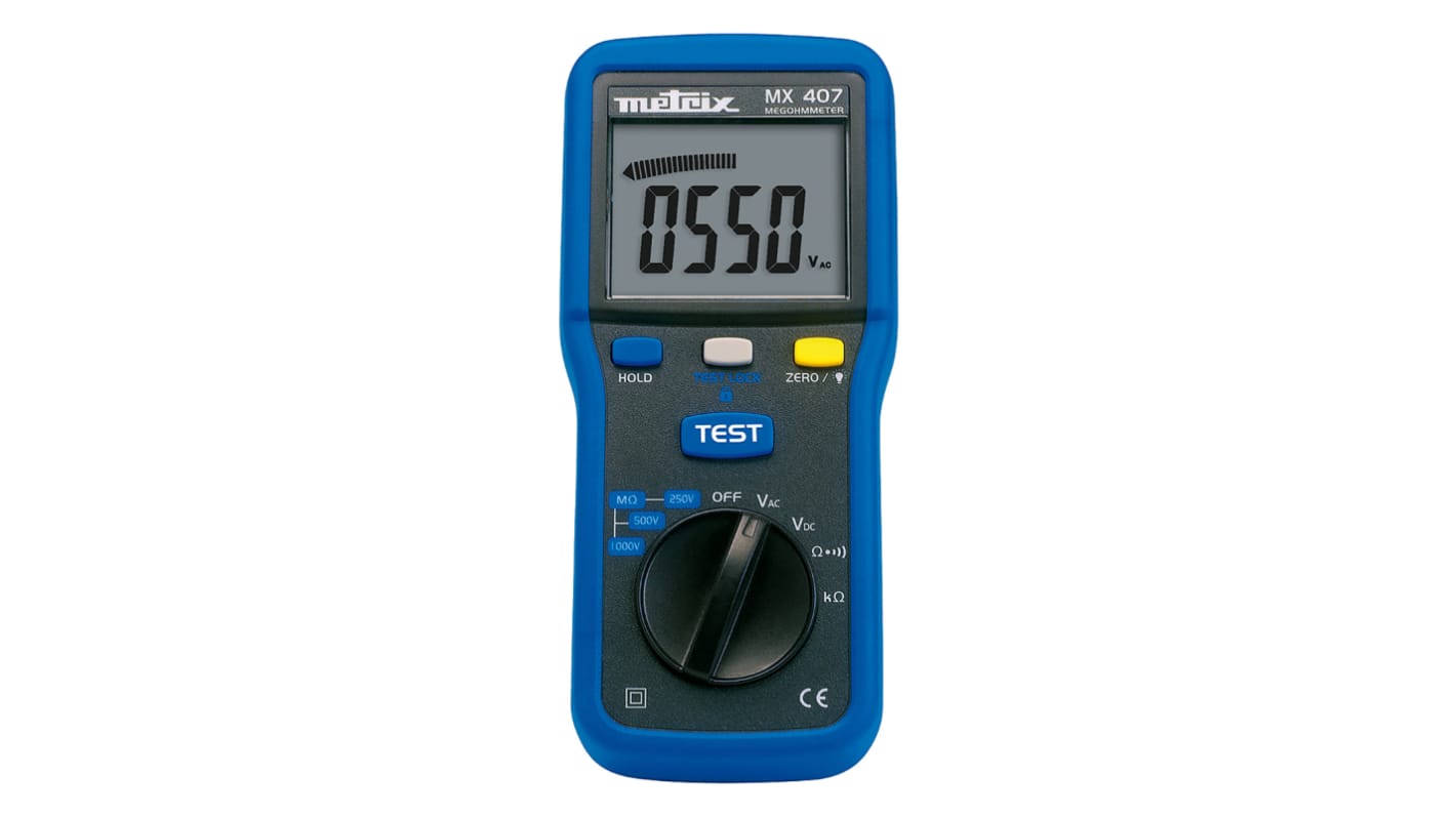 Tester d'isolamento Metrix MX 407, 250V → 1000V