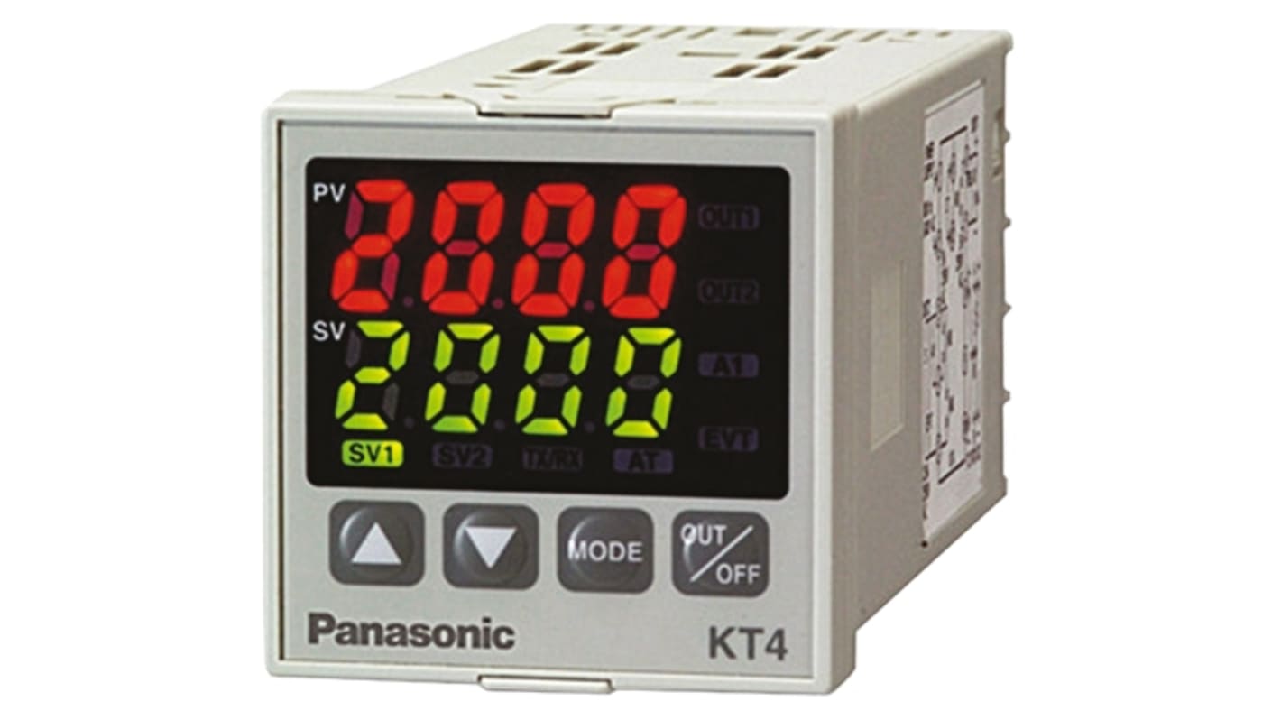 Panasonic KT4 PID Temperature Controller, 48 x 48mm, 1 Output Current, 100 → 240 V ac Supply Voltage