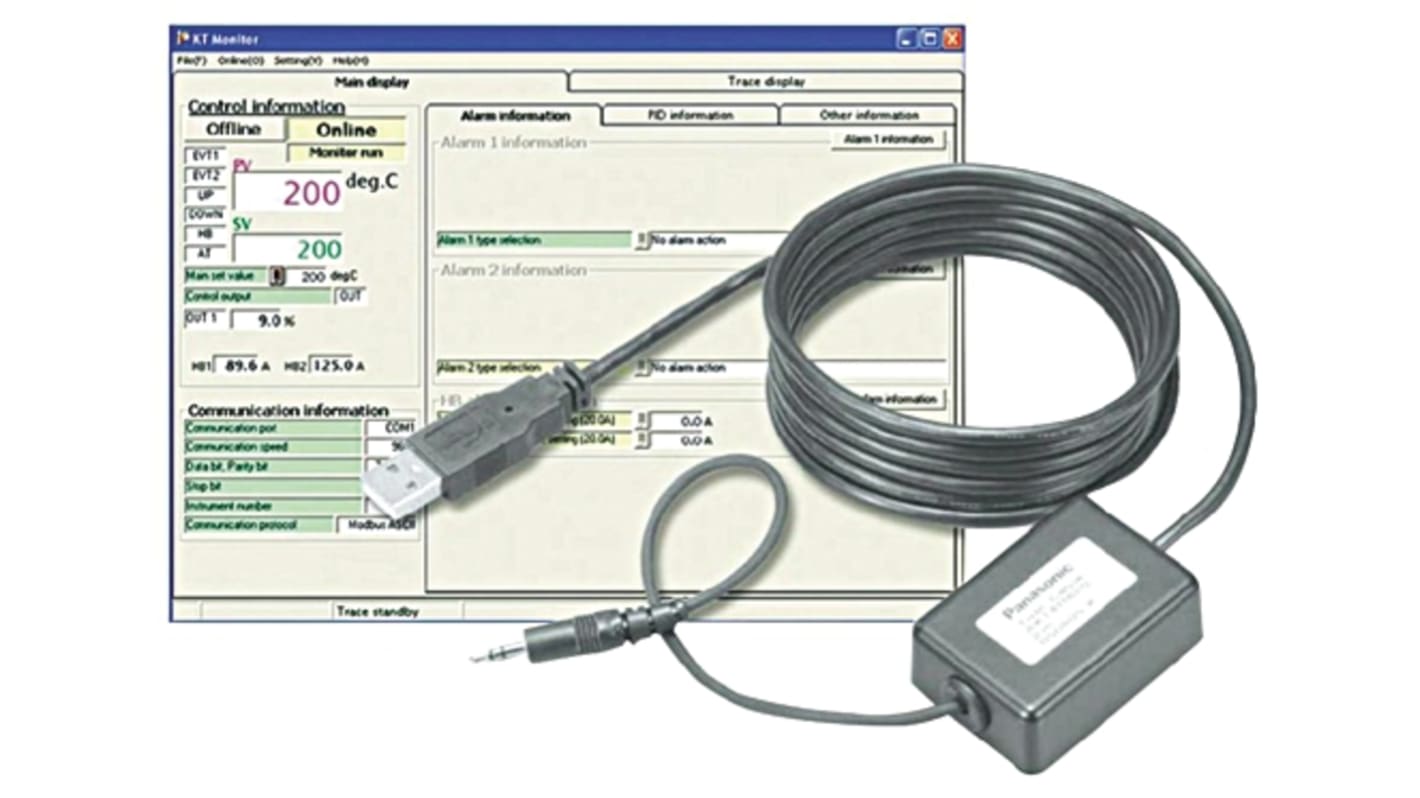 Software de control de temperatura Panasonic KTMONITORSET para uso con Controlador de temperatura KT