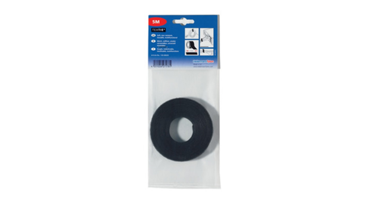 Brida HellermannTyton Textile de PA (bucle), PP (gancho) Negro, 1m x 13 mm, Velcro