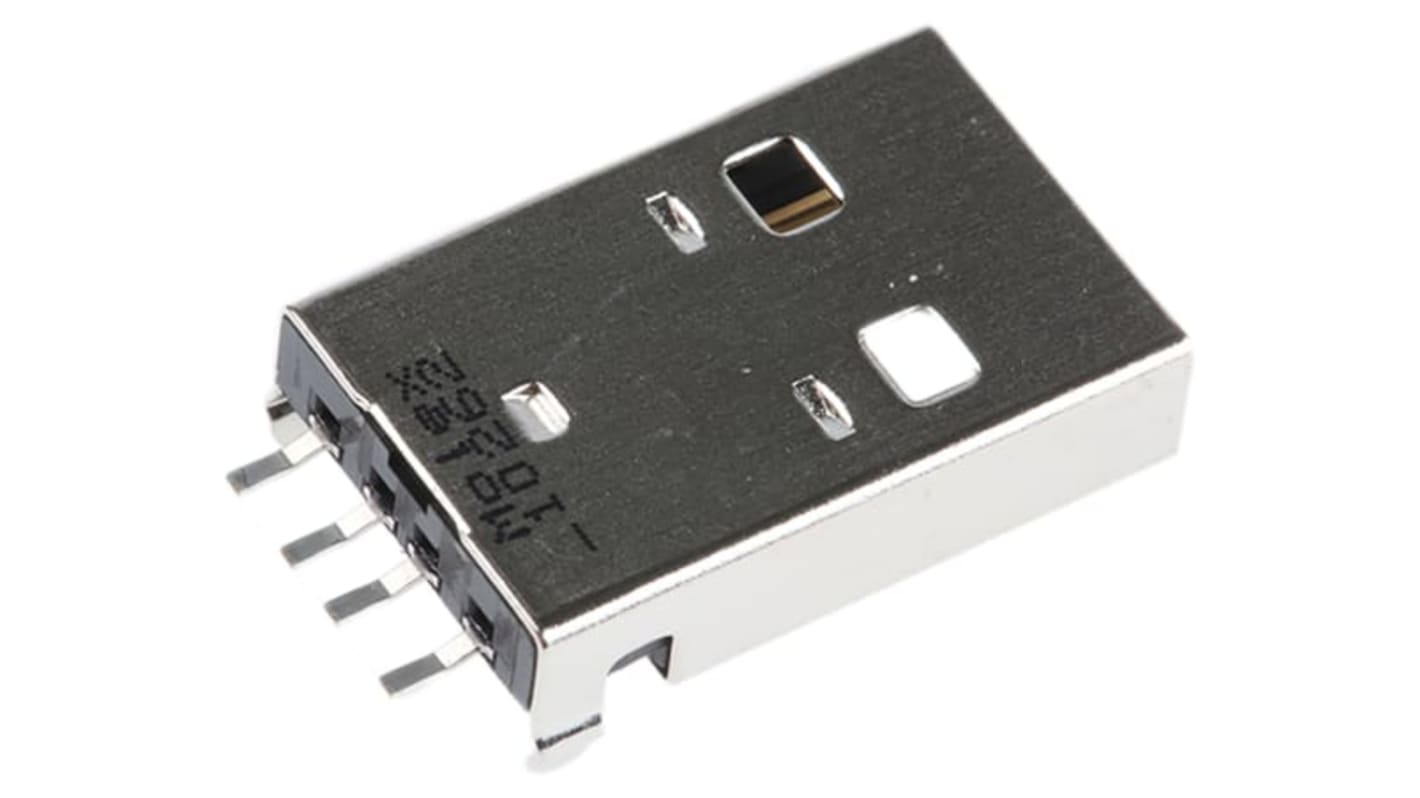 Molex USB csatlakozó Férfi Derékszögű, Felületszerelt, verzió: 2.0, 150,0 V, 1.5A, 48037 sorozat