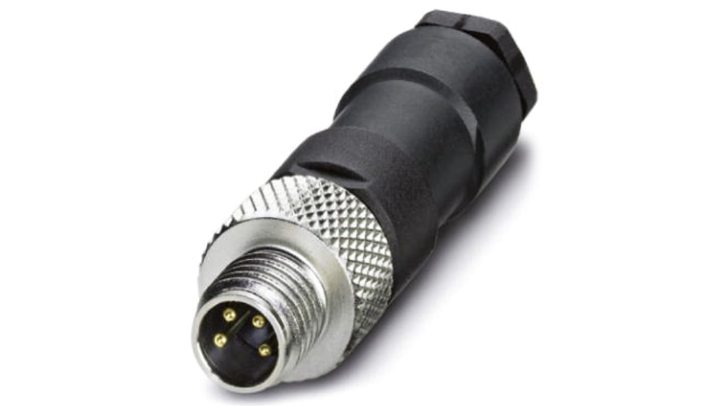 Phoenix Contact Circular Connector, 4 Contacts, Cable Mount, M8 Connector, Plug, Male, IP67, SACC Series