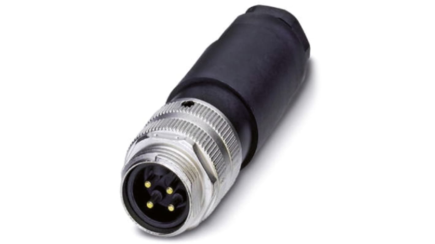 Phoenix Contact SACC 7/8"-16 7/8 Rundsteckverbinder Stecker 4-polig / 9.0A Kabelmontage, Schraubanschluss IP 67