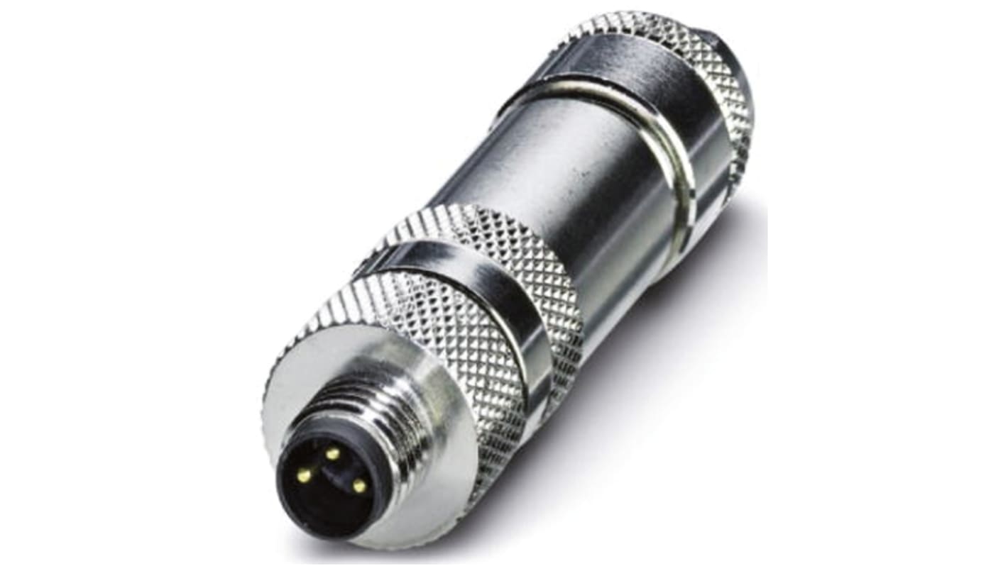 Phoenix Contact Circular Connector, 3 Contacts, Cable Mount, M8 Connector, Plug, Male, IP67, SACC Series