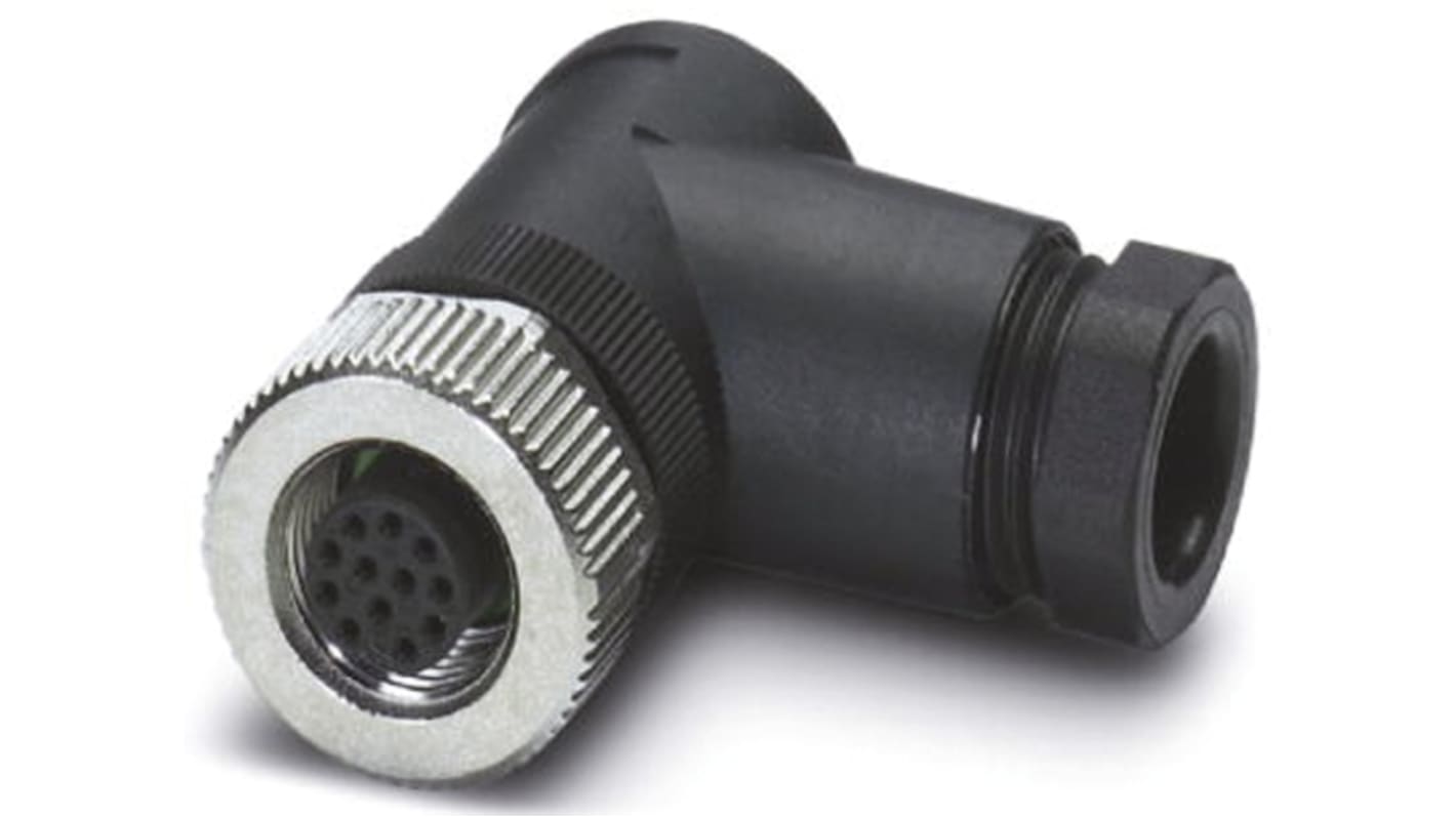 Phoenix Contact SACC Series, 12 Pole Right Angle Cable Mount Connector Socket, 20.2mm Shell Size, Female Contacts