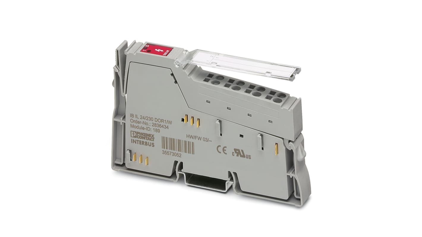 Phoenix Contact 60mA RCD Socket, DIN Rail Mount , Switched, IP65, IP67, 24 V dc, 253 V ac, Grey