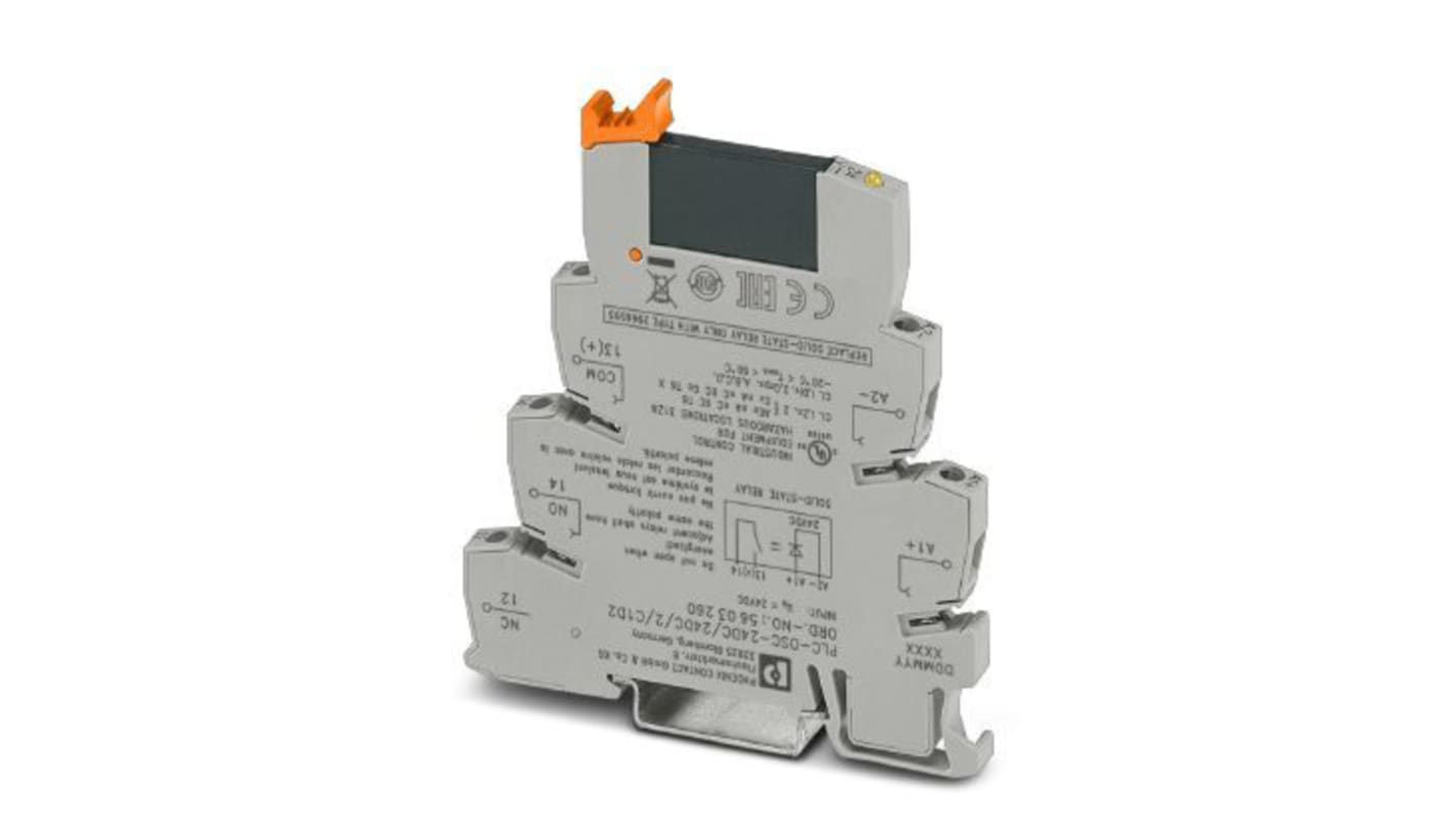 Phoenix Contact PLC-OSC- 12DC/300DC/1 Series Solid State Interface Relay, DIN Rail Mount