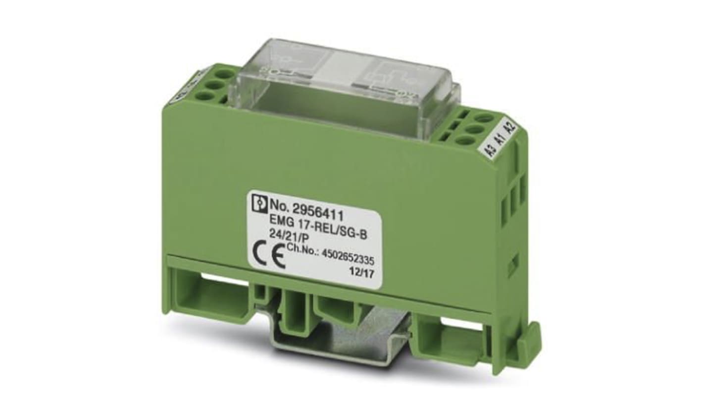 Phoenix Contact EMG 17-REL/SG-B 24/21/P Series Interface Relay, Chassis Mount, 24V dc Coil, SPDT, 1-Pole