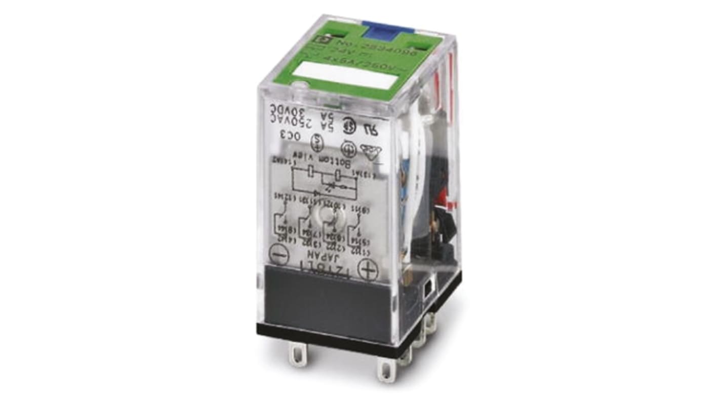 Phoenix Contact PCB Mount Non-Latching Relay, 125V dc Coil, 1A Switching Current, 4PDT