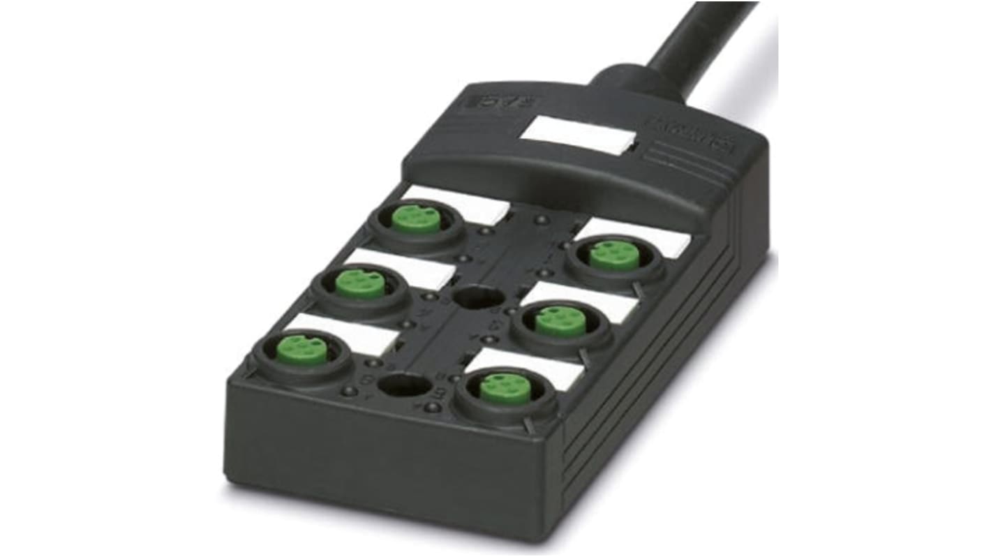 Phoenix Contact SACB-6/ 6-10.0PUR SCO P Series M12 Sensor Box, 6 Port, 10m Cable Length