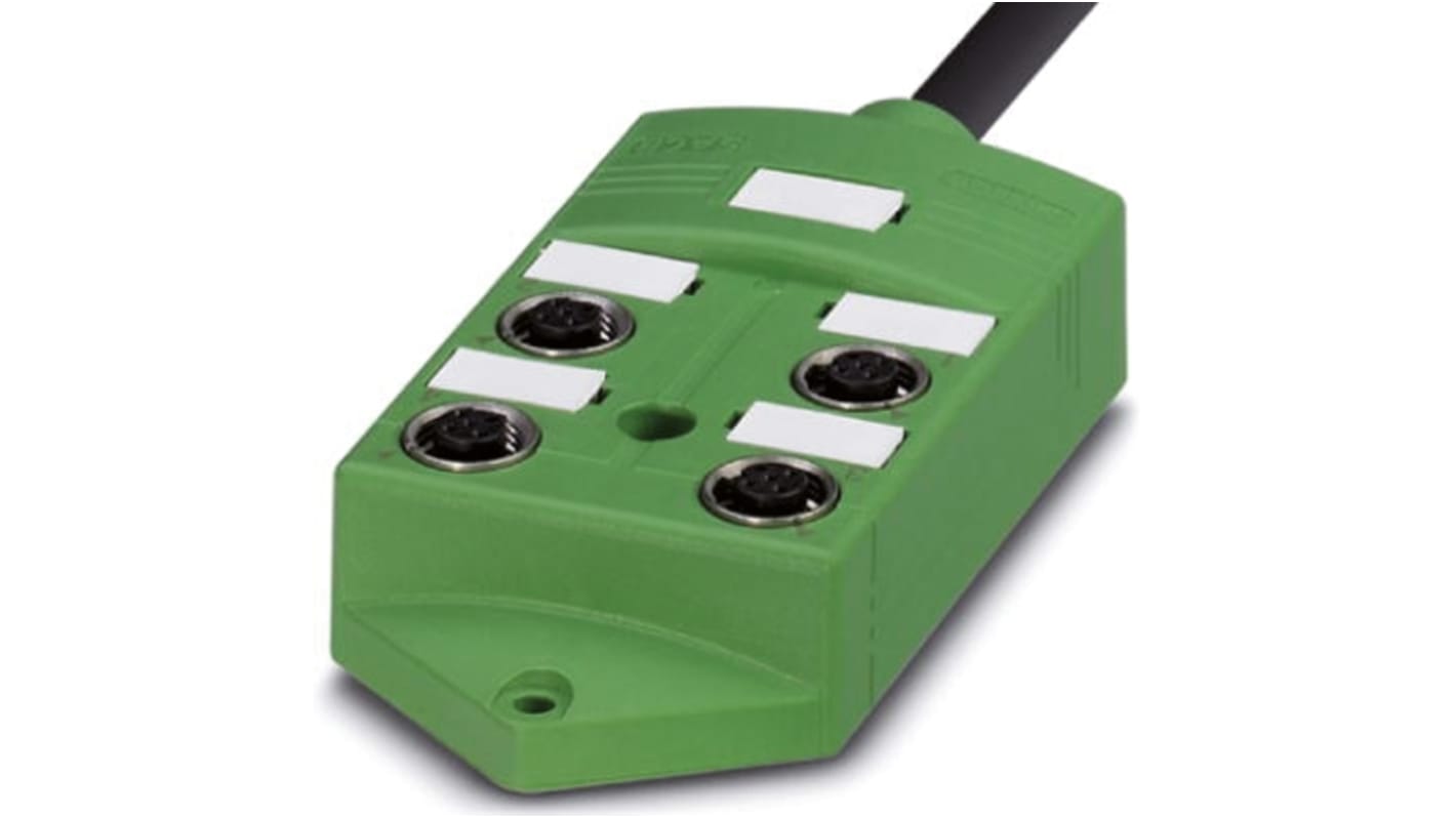 Phoenix Contact SACB Series Sensor Box, M12, 5m cable, 4 way, 4 port