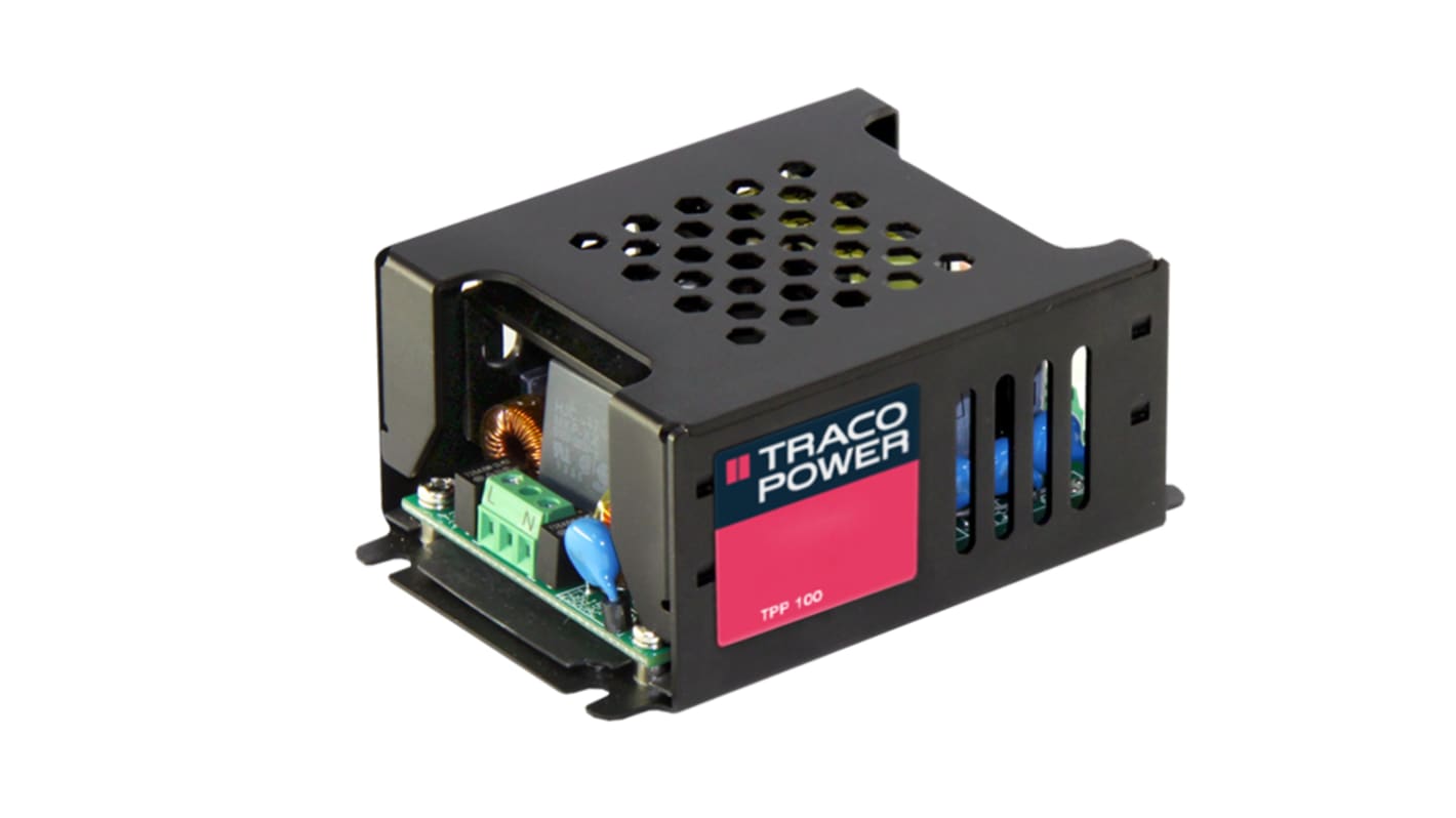 TRACOPOWER Switching Power Supply, TPP 100-124, 24V dc, 4.17A, 100W, 1 Output, 90 → 264V ac Input Voltage