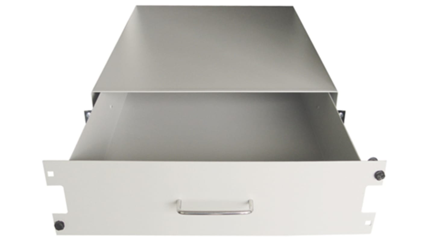 RS PRO Grey Drawer, 2U, 35kg Load