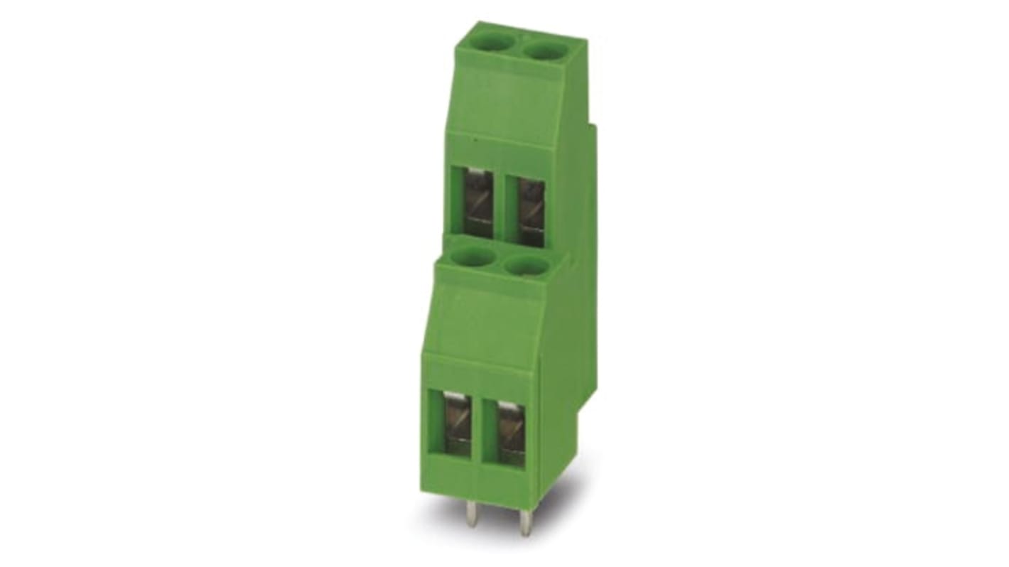 Phoenix Contact MKKDS 3/2 Series PCB Terminal Block, 2-Contact, 5mm Pitch, Through Hole Mount, 2-Row, Screw Termination