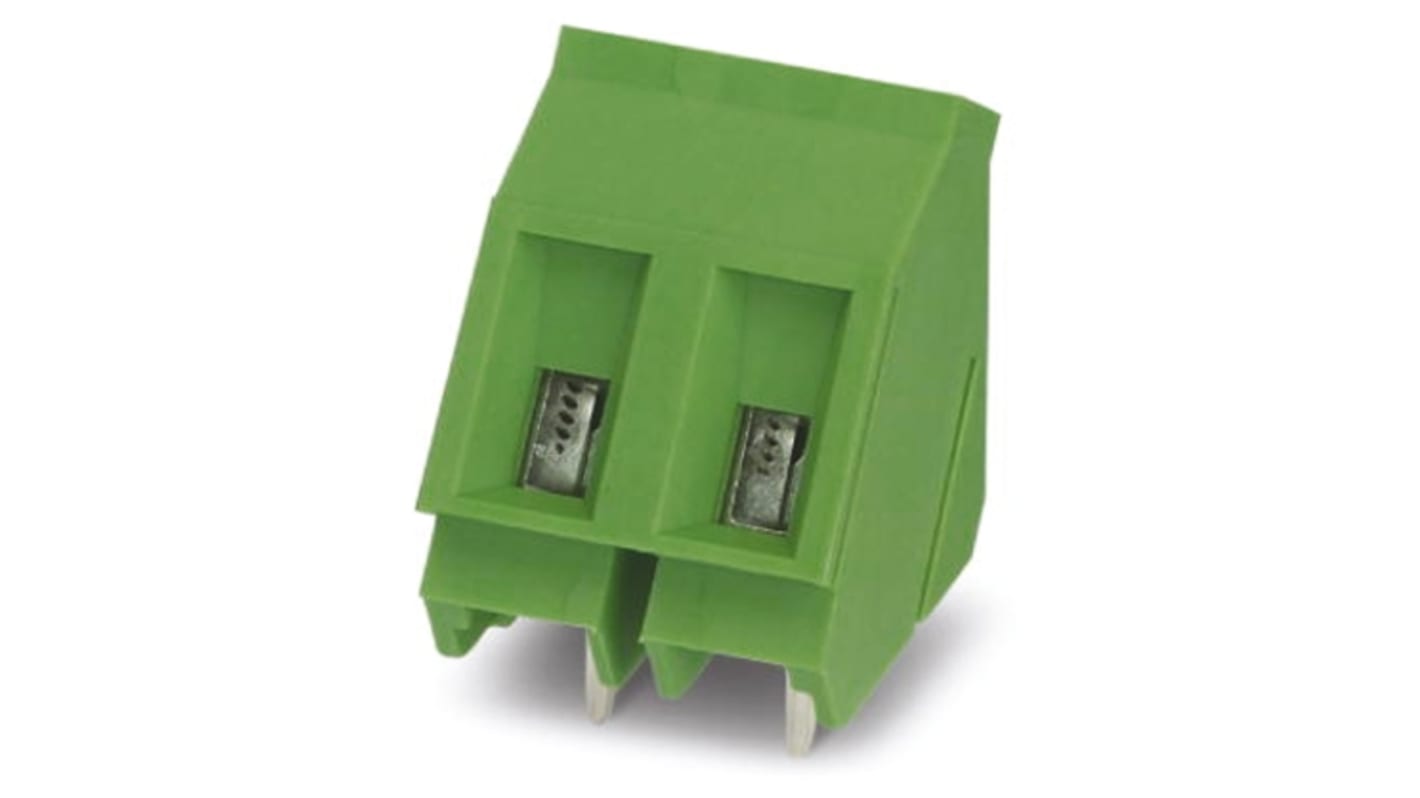 Phoenix Contact GSMKDS 3/2-7.62 Series PCB Terminal Block, 2-Contact, 7.62mm Pitch, Through Hole Mount, 1-Row, Screw