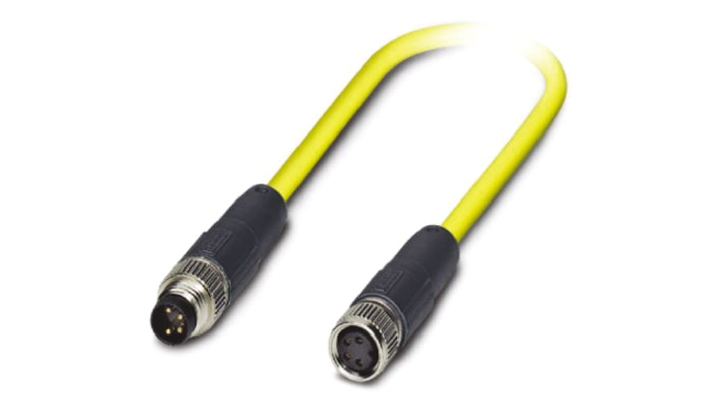 Cable de conexión Phoenix Contact, con. A M8 Hembra, 4 polos, con. B M8 Macho, 4 polos, cod.: A, long. 1.5m