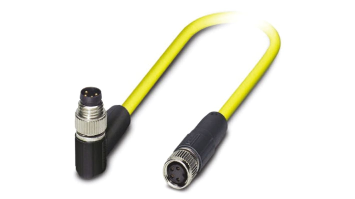 Cable de conexión Phoenix Contact, con. A M8 Hembra, 4 polos, con. B M8 Macho, 4 polos, cod.: A, long. 5m