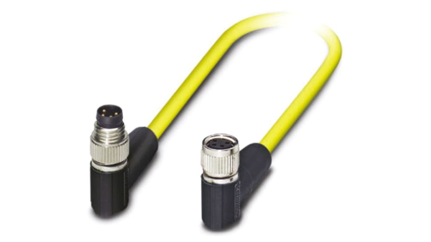 Cable de conexión Phoenix Contact, con. A M8 Hembra, 4 polos, con. B M8 Macho, 4 polos, cod.: A, long. 1.5m