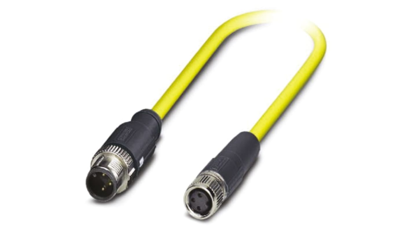 Cable de conexión Phoenix Contact, con. A M8 Hembra, 3 polos, con. B M12 Macho, 3 polos, cod.: A, long. 500mm