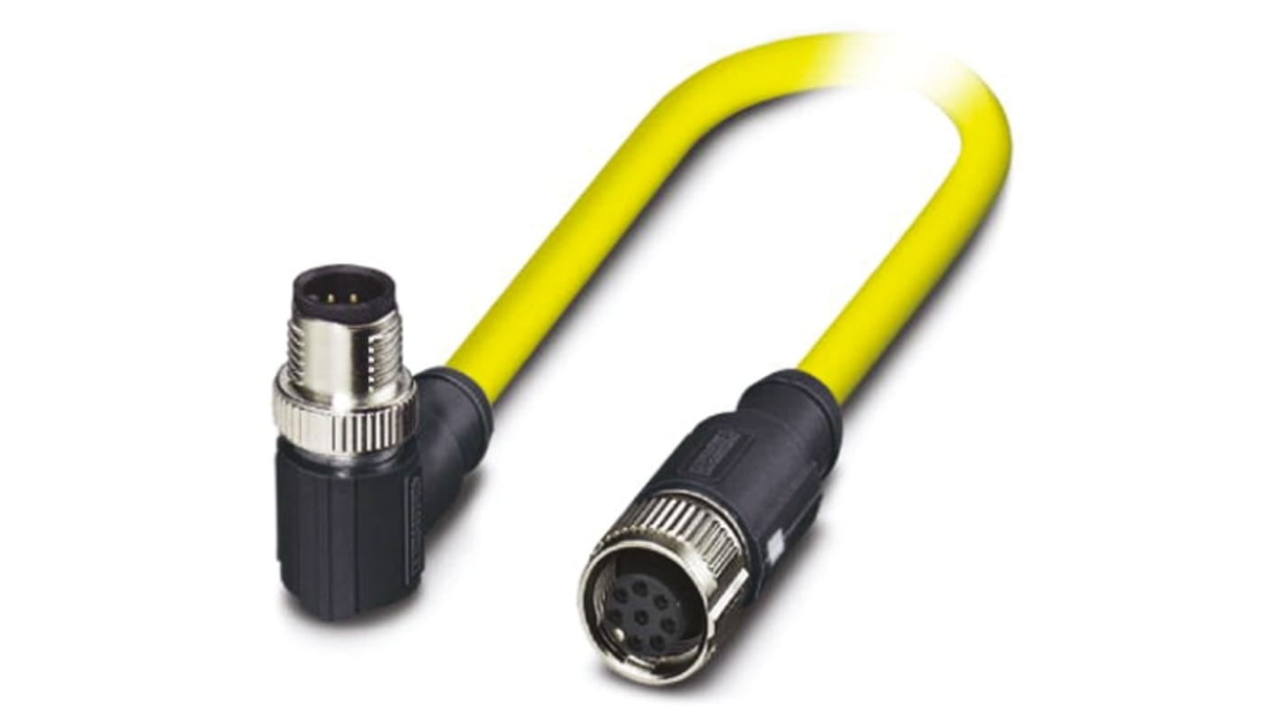 Cable de conexión Phoenix Contact, con. A M12 Hembra, 8 polos, con. B M12 Macho, 8 polos, cod.: A, long. 500mm