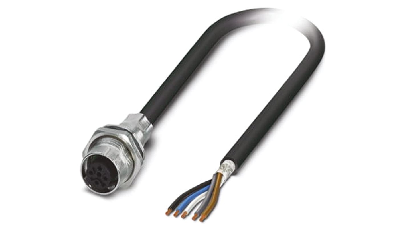 Phoenix Contact Female 5 way M12 to Sensor Actuator Cable, 1m