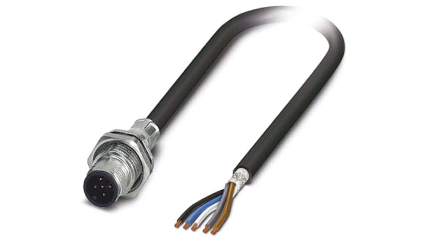 Cable de conexión Phoenix Contact, con. A M12 Macho, 5 polos, long. 1m, 60 V, 4 A, IP67