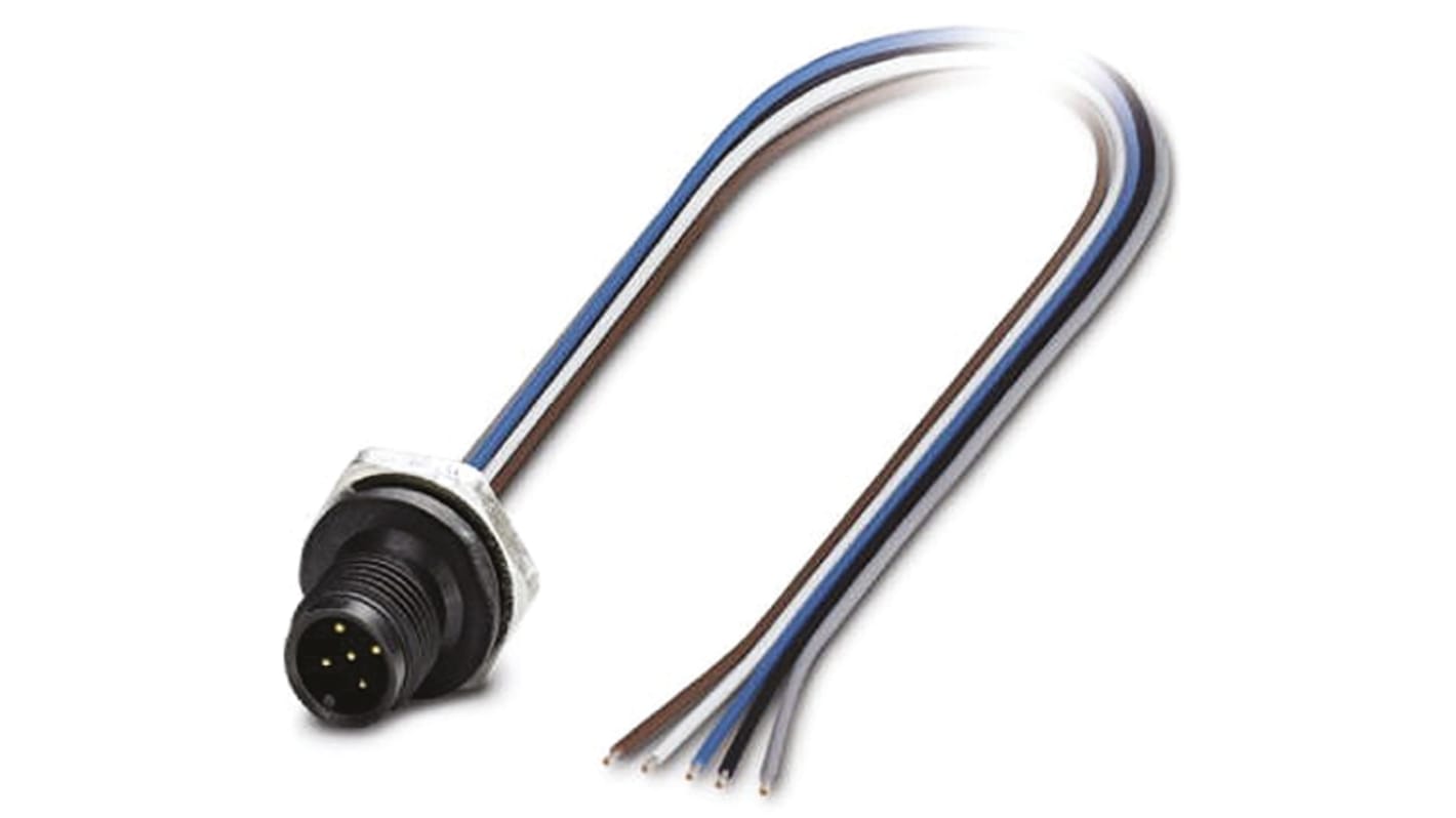 Phoenix Contact Male 5 way M12 to Sensor Actuator Cable, 500mm