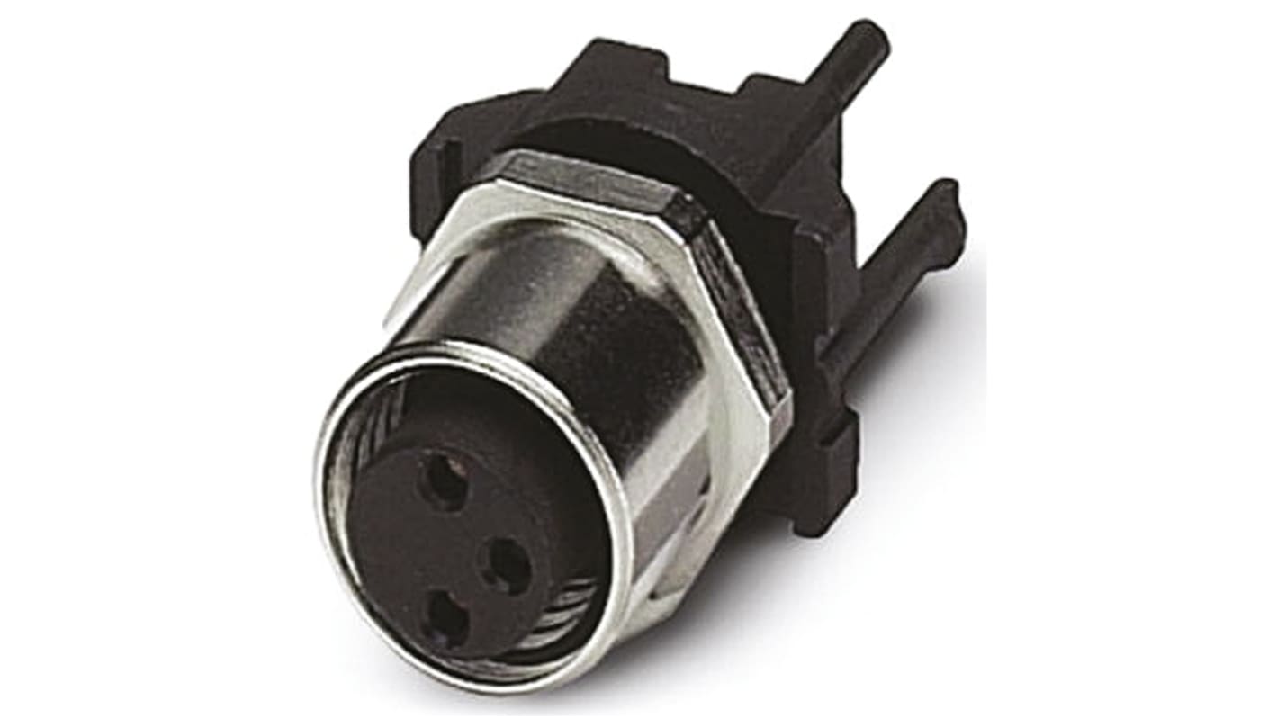 Conector circular Phoenix Contact hembra serie SACC de 3 vías hembra, tamaño carcasa M8, Montaje en Panel, IP67