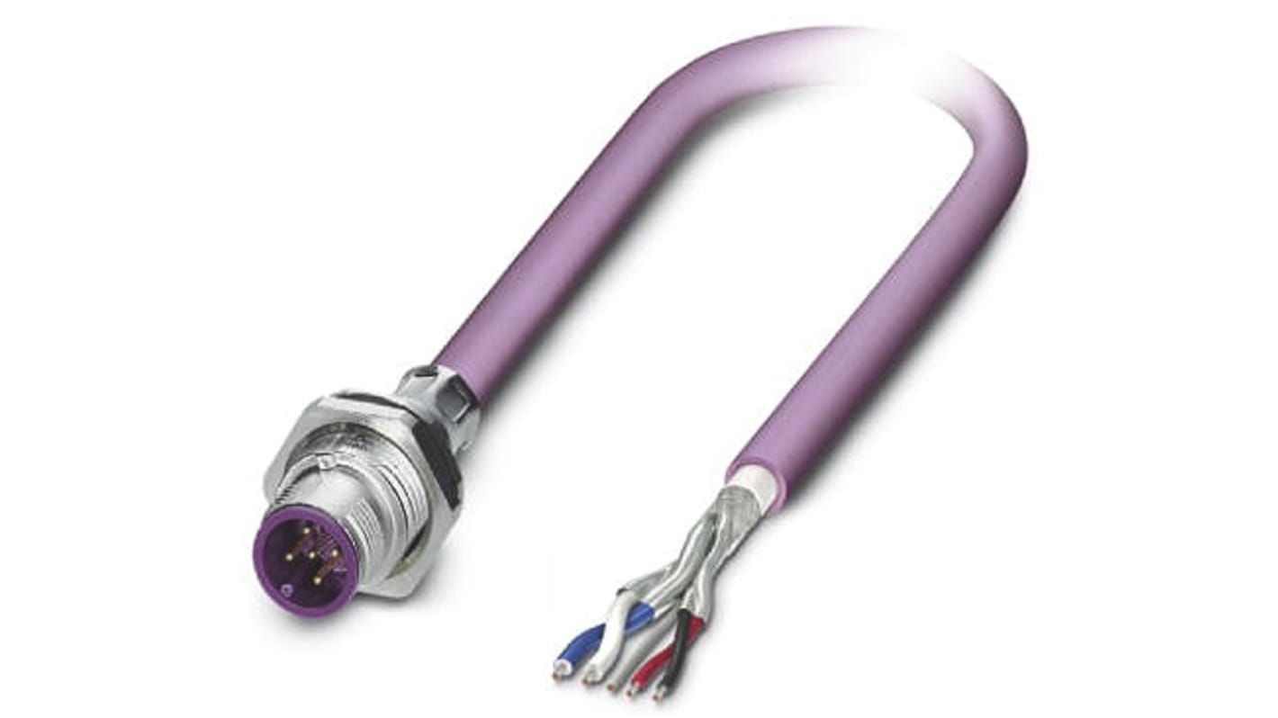 Cable de bus Phoenix Contact, con. A M12 Macho, 5 polos, con. B Sin terminación, long. 1m