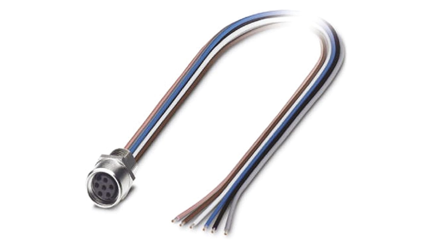 Phoenix Contact Straight Female 6 way M8 to Unterminated Sensor Actuator Cable, 5m