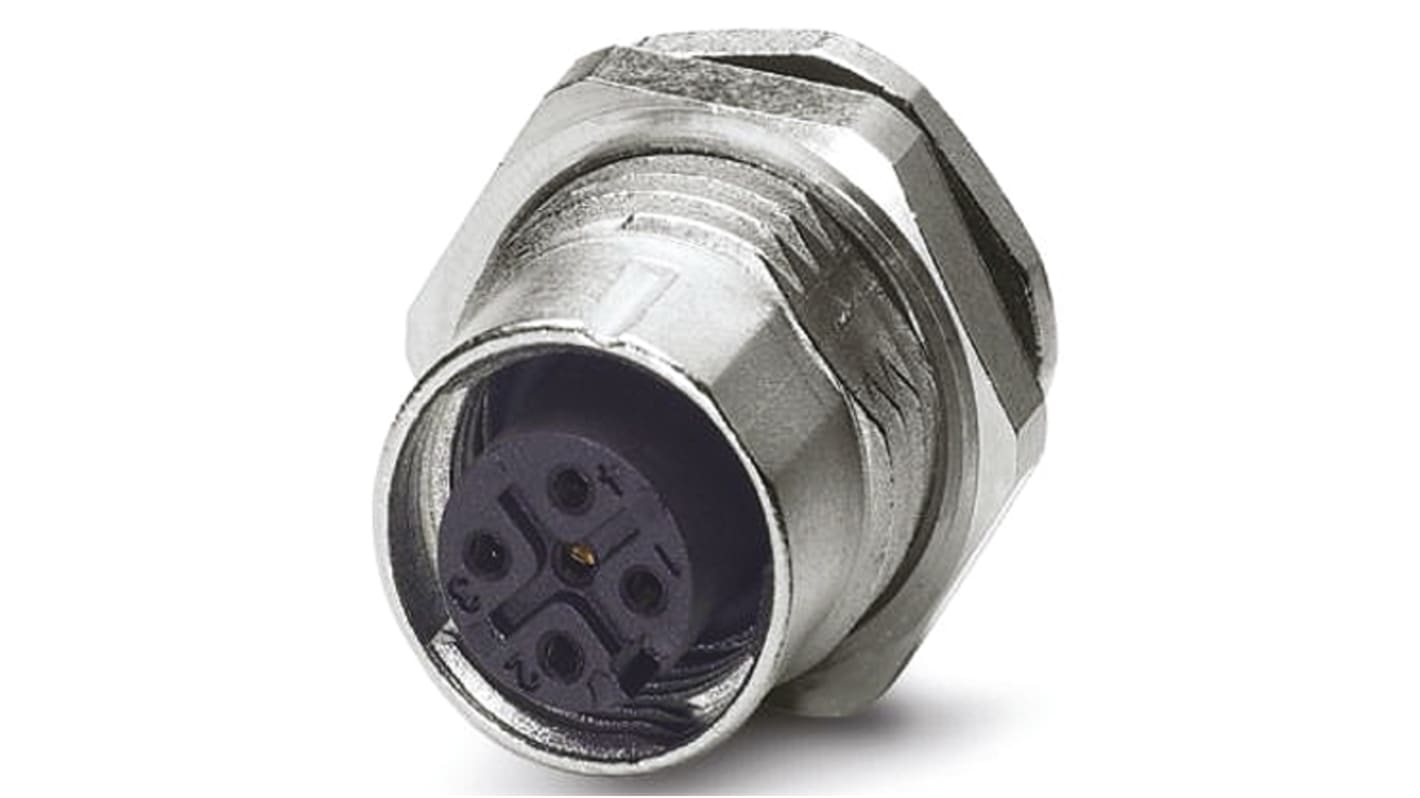 Conector circular Phoenix Contact hembra serie SACC de 5 vías hembra, tamaño carcasa M12, Montaje pasante, IP65, IP67