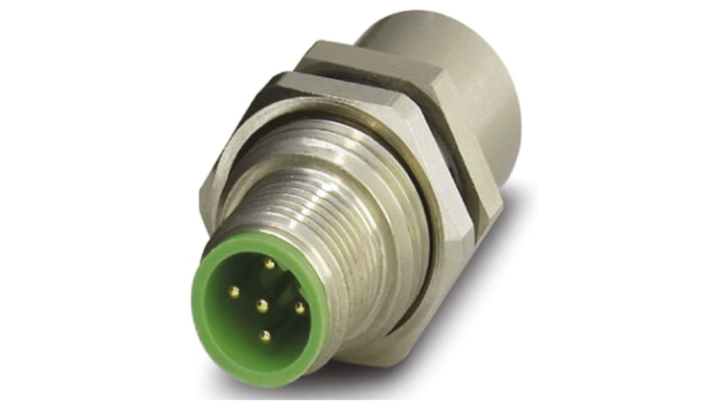 Phoenix Contact Circular Connector, 5 Contacts, Bulkhead Mount, M12 Connector, Socket, Male, IP67, SACC Series