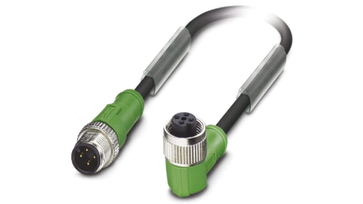 Phoenix Contact SAC-4P-M12MS/1.5-PUR/M12FR konfektioniertes Sensorkabel 4-adrig, Buchse gewinkelt / M12 Stecker gerade,