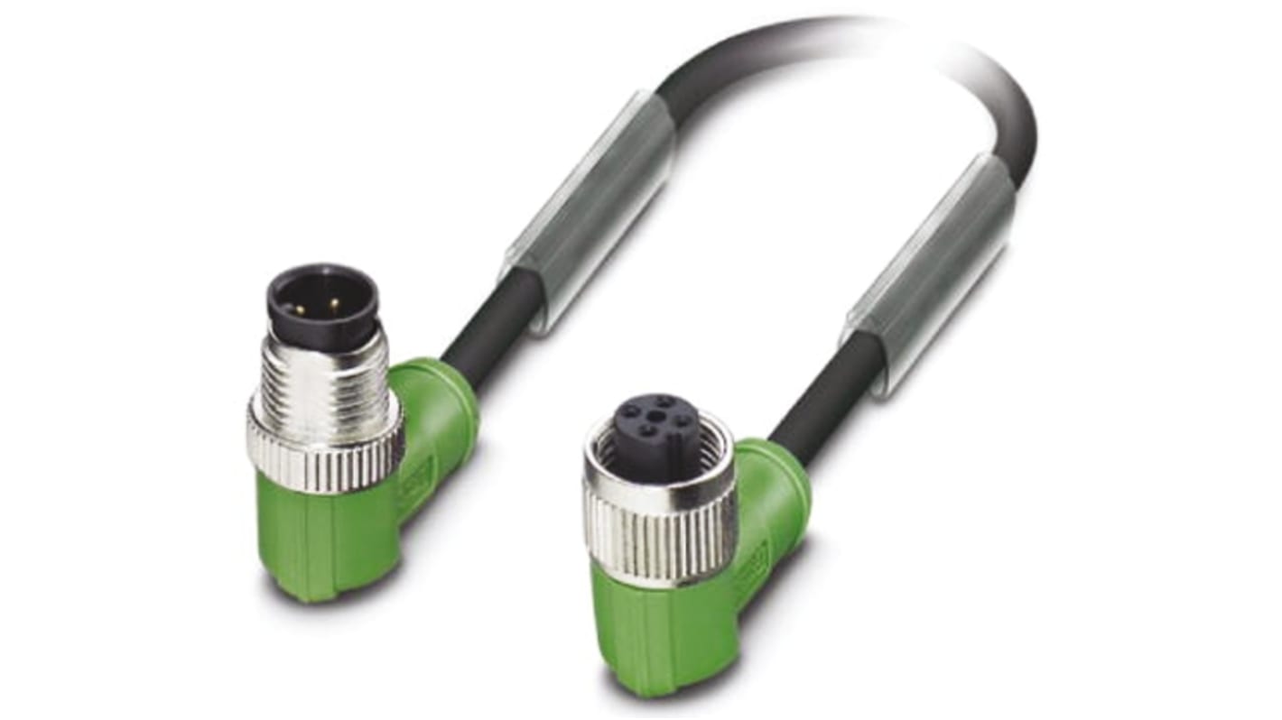 Phoenix Contact SAC-4P-M12MR/0.6-PUR/M12FR konfektioniertes Sensorkabel 4-adrig, Buchse gewinkelt / M12 Stecker