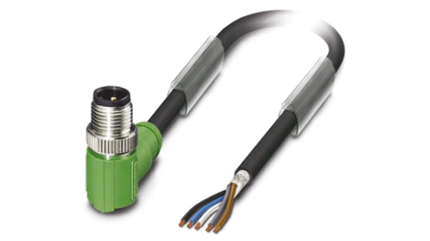 Phoenix Contact SAC-5P-M12MR/ 1.5-PUR SH konfektioniertes Sensorkabel, Stecker gewinkelt / offenes Ende, Länge 1.5m