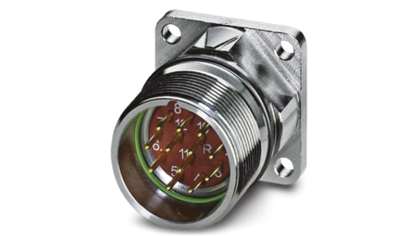 Phoenix Contact Circular Connector, 12 Contacts, Panel Mount, M23 Connector, Plug, Male, IP67, RF Series