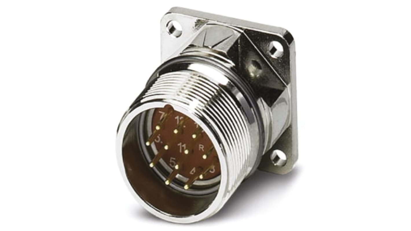 Phoenix Contact Circular Connector, 12 Contacts, Front Mount, M23 Connector, Plug, Male, IP67, RF Series