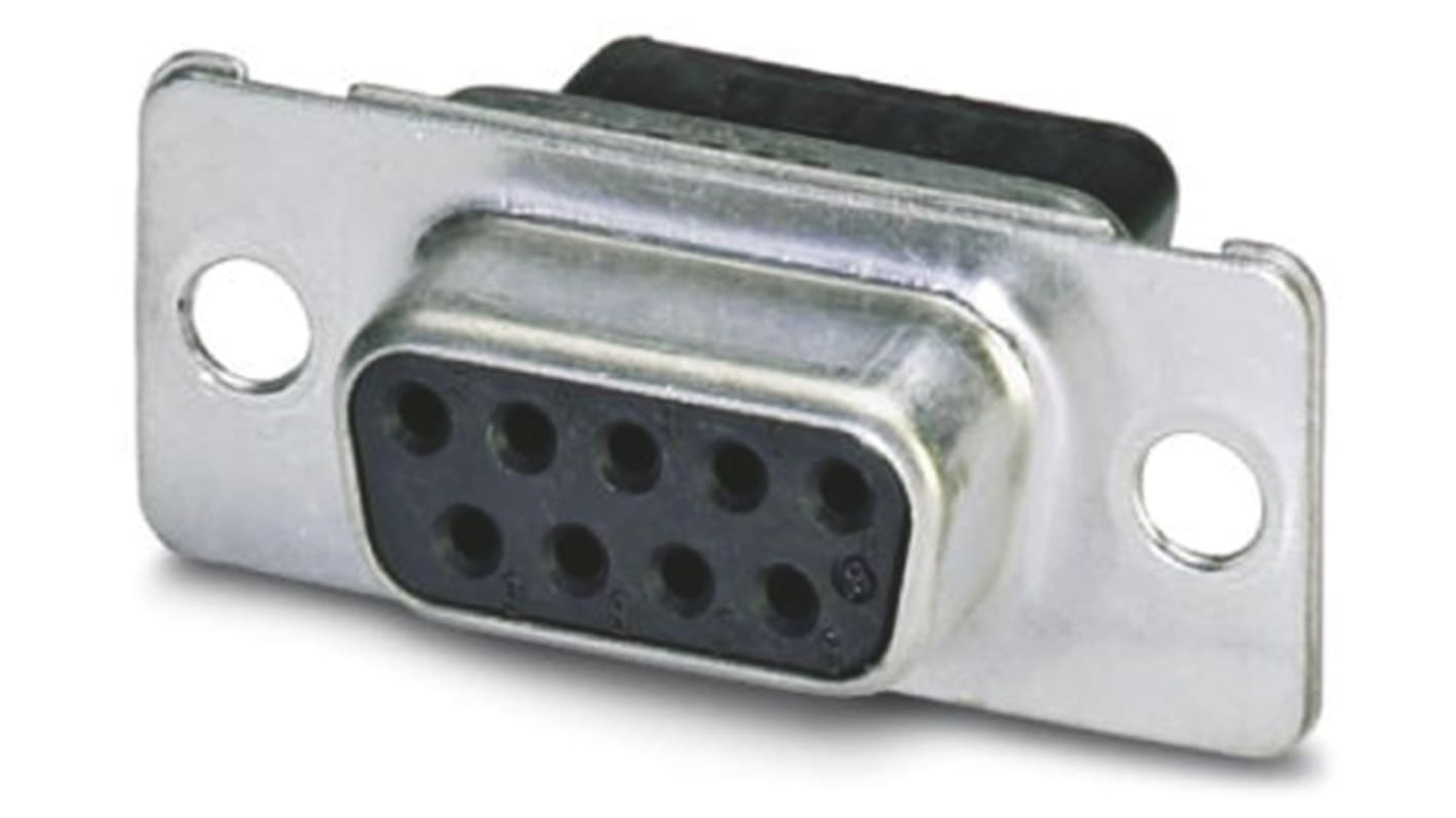 Conector D-sub Phoenix Contact, Serie VS-09-BU-DSUB-CD-B, Recto D-Sub estándar, Montaje en Panel Mount, Hembra,