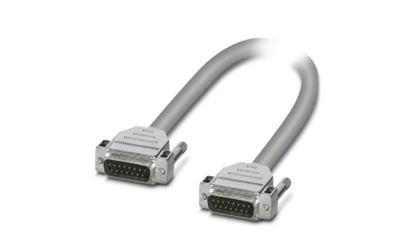 Phoenix Contact Male 15 Pin D-sub to Male 15 Pin D-sub Serial Cable, 3m