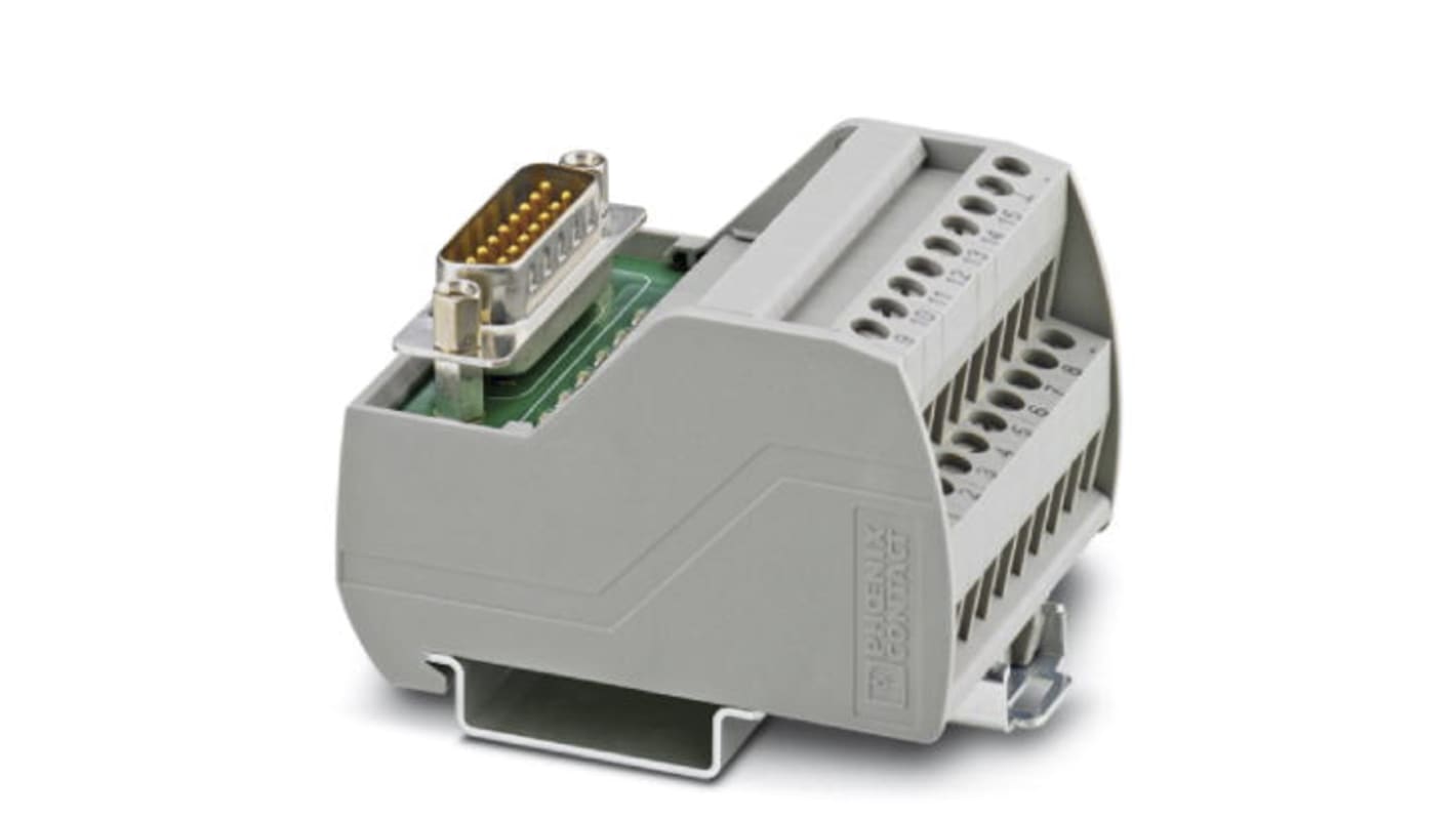 Phoenix Contact 15-Contact Male Interface Module, D-sub Connector, DIN Rail Mount, 2.5A