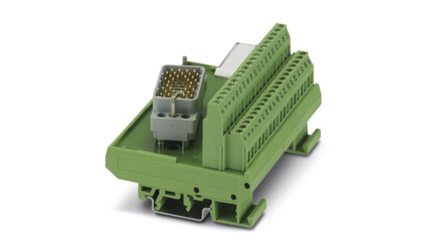 Interfész modul ELCO DIN-sínre szerelhető, Férfi, 38 pólusú, 25 V AC, 60 V DC, 2A, 77mm