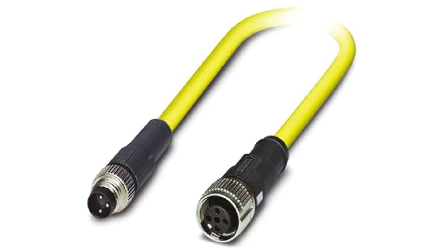 Cable de conexión Phoenix Contact, con. A M12 Hembra, 3 polos, con. B M8 Macho, 3 polos, cod.: A, long. 500mm