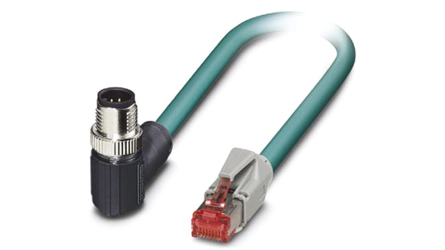 Phoenix Contact NBC-MR/ 0.5-94B/R4AC SCO US Ethernetkabel Cat.5, 500mm, Blau Patchkabel, A M12 Stecker, B RJ45, PUR