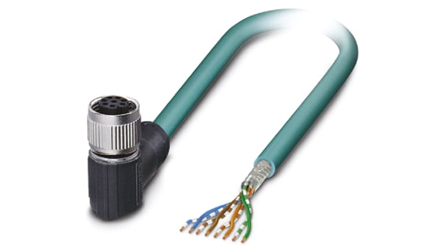 Câble Ethernet catégorie 5 Phoenix Contact, Bleu, 10m PUR Avec connecteur coudé