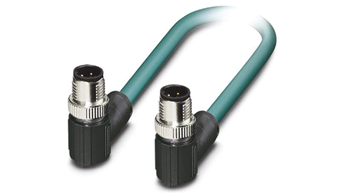 Phoenix Contact NBC-MRD/ 2.0-93E/MRD SCO US Ethernetkabel Cat.5, 2m, Blau Patchkabel, A M12 Stecker, B M12