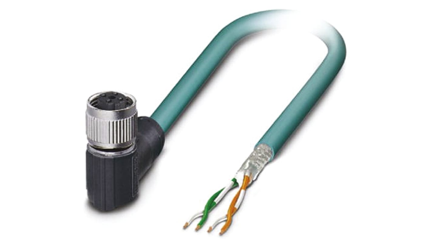 Cable Ethernet Cat5 Phoenix Contact de color Azul, long. 10m, funda de Poliuretano (PUR)