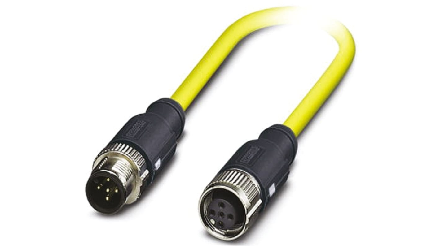 Cable de conexión Phoenix Contact, con. A M12 Hembra, 5 polos, con. B M12 Macho, 5 polos, cod.: A, long. 1.5m